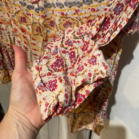 Nine West Jeans XXL boho multi colored blouse 3/4 sleeves and front buttons - Picture 11 of 11